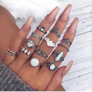 Vintage Bohemian Style Knuckle Rings Set